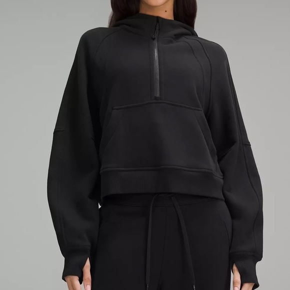 Lululemon womens black scuba oversized half zip funnel neck sweatshirt XS/S - Picture 1 of 10
